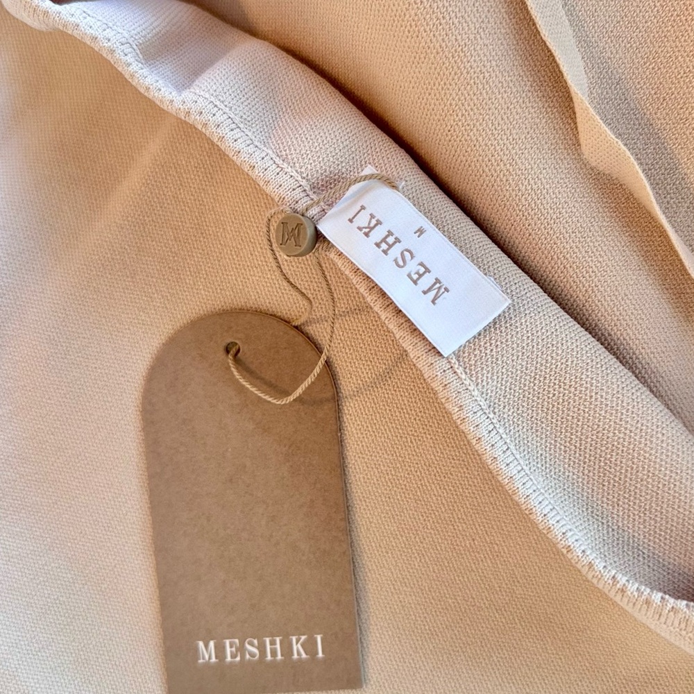MESHKI Katie White Linen & Nude Knit Midi Dress - Picture 13 of 16